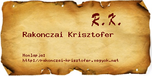 Rakonczai Krisztofer névjegykártya