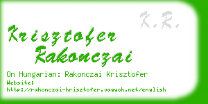 krisztofer rakonczai business card